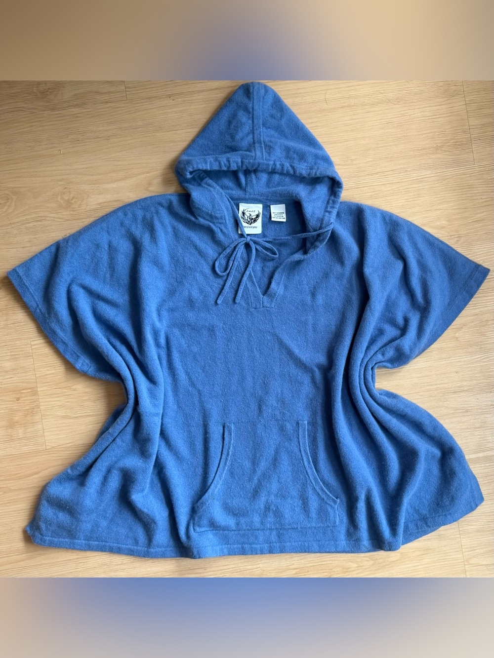 J and Z Terryl and Peter 100% Cashmere Hooded Poncho Style Sweater